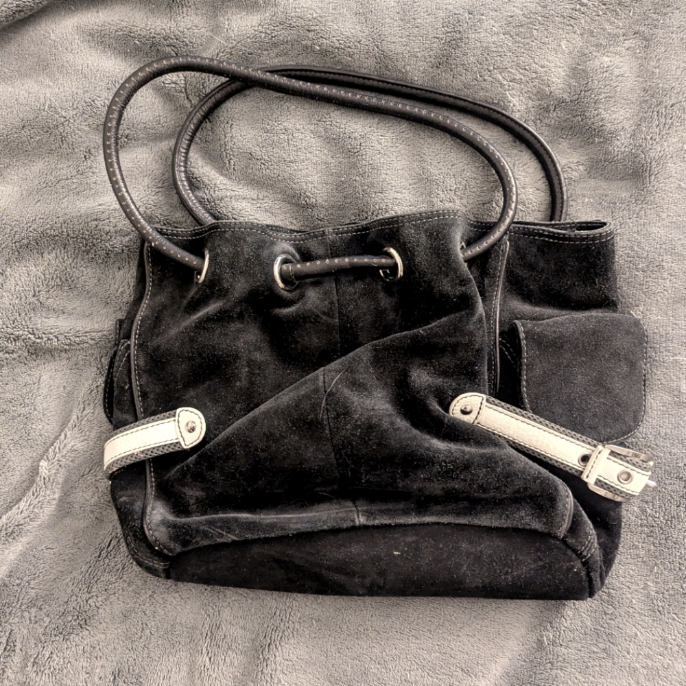 Cole Haan Black Suede Handbag - Gently Used